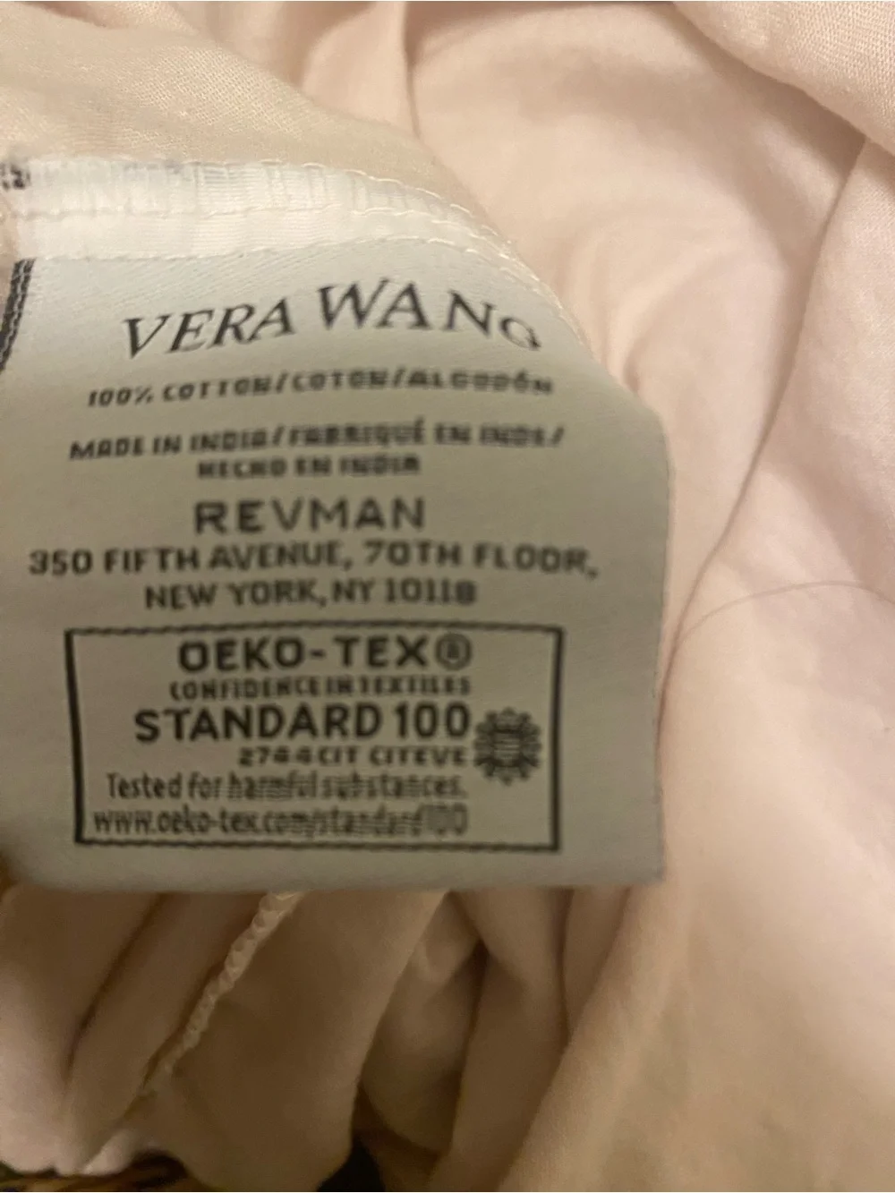 Vera Wang Pale Blush Luxury Cotton Queen High Quality Soft Sheet Set